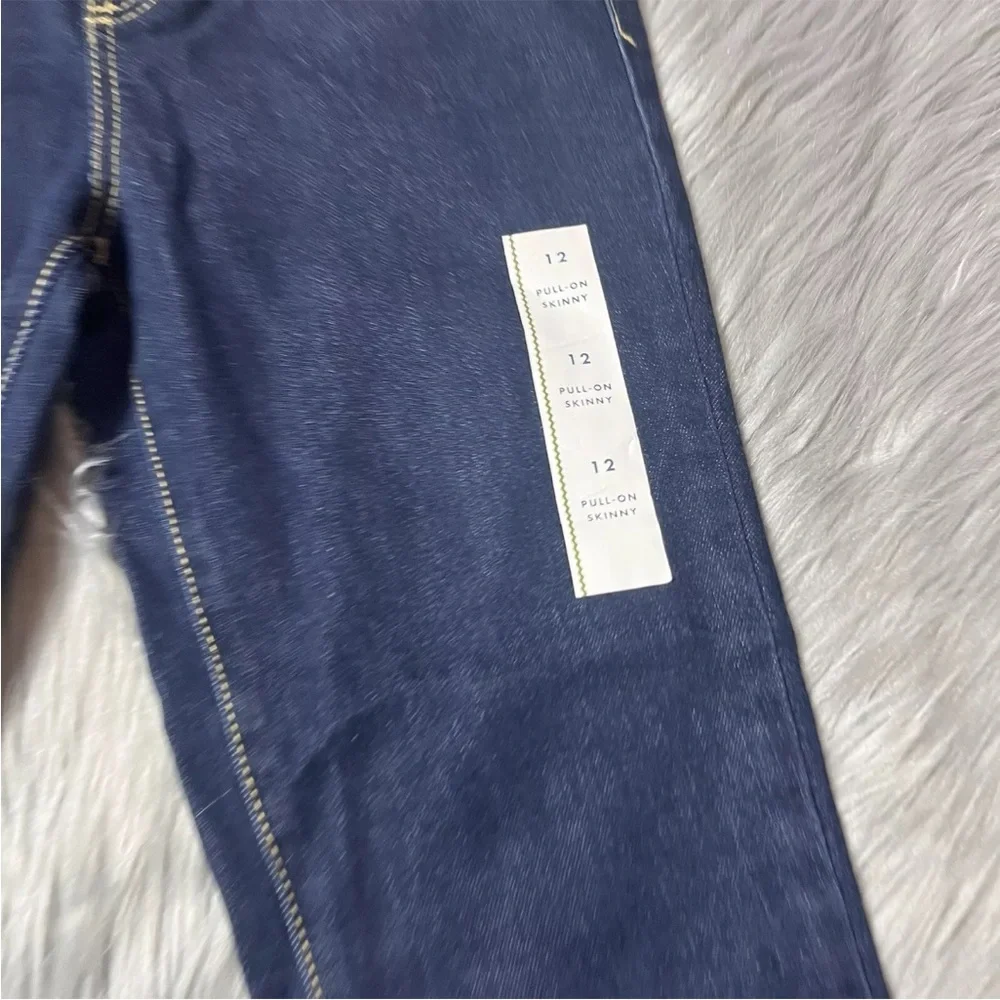 Cat And Jack Skinny Fit Girls Pull On Knit Waist Jeans Size 12
